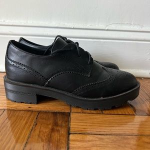 Black Leather Oxfords - Size 39